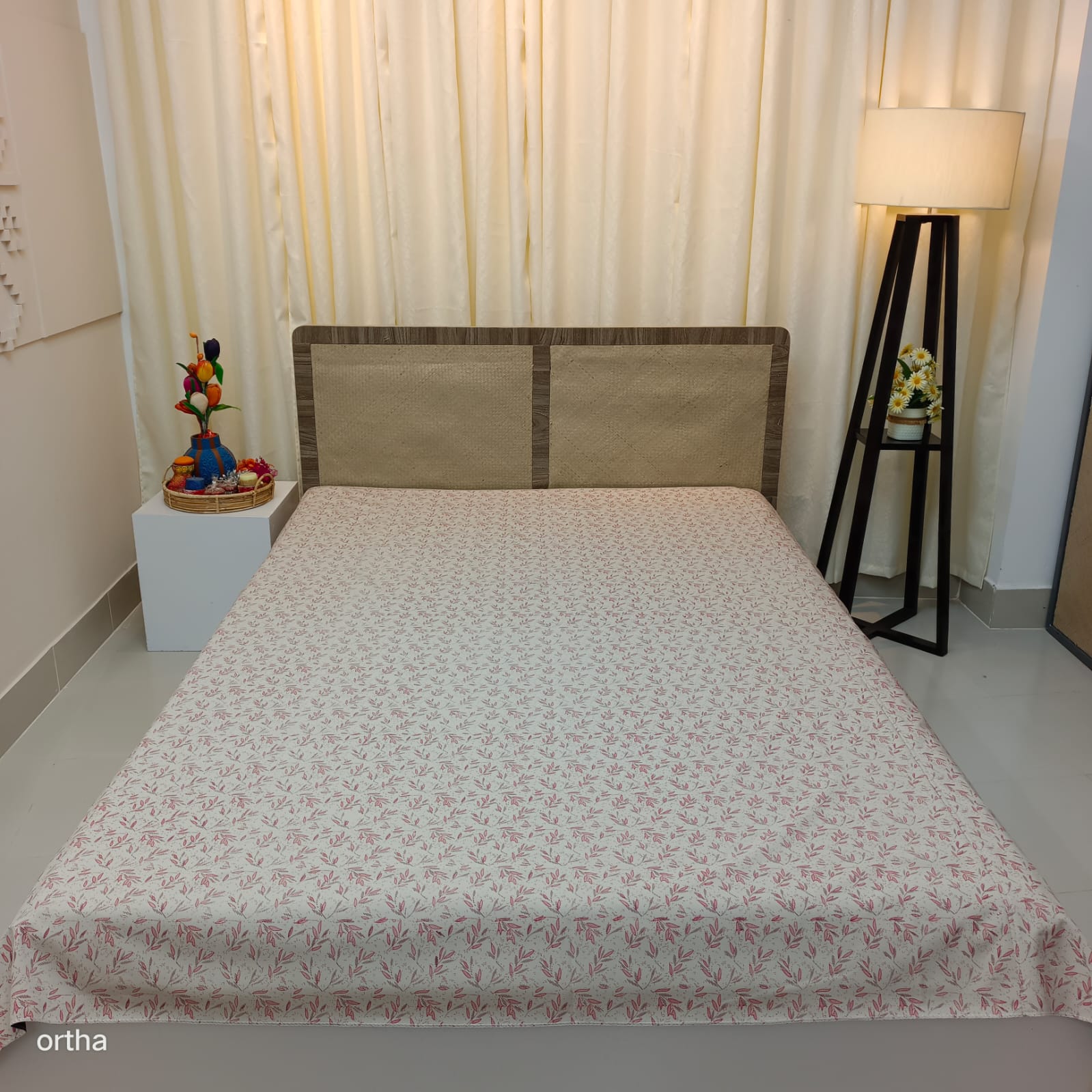 Ortha King Size Waterproof Bedsheet - Without Head Pillow Cover - Light Elegance