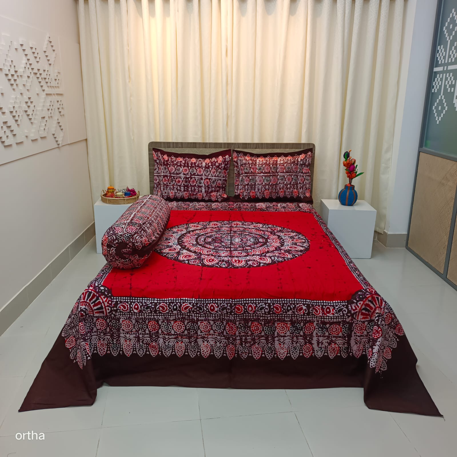 Ortha Mom Batik Designer Collection – 4 Pecs Set – Black White