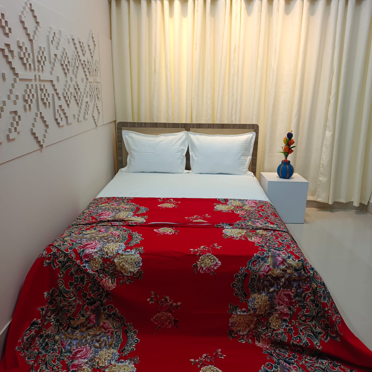 Finest Quality King Size Ortha Luxury Comforter Cover – Zipper System – 85*90 Inch – Flora Red Candy