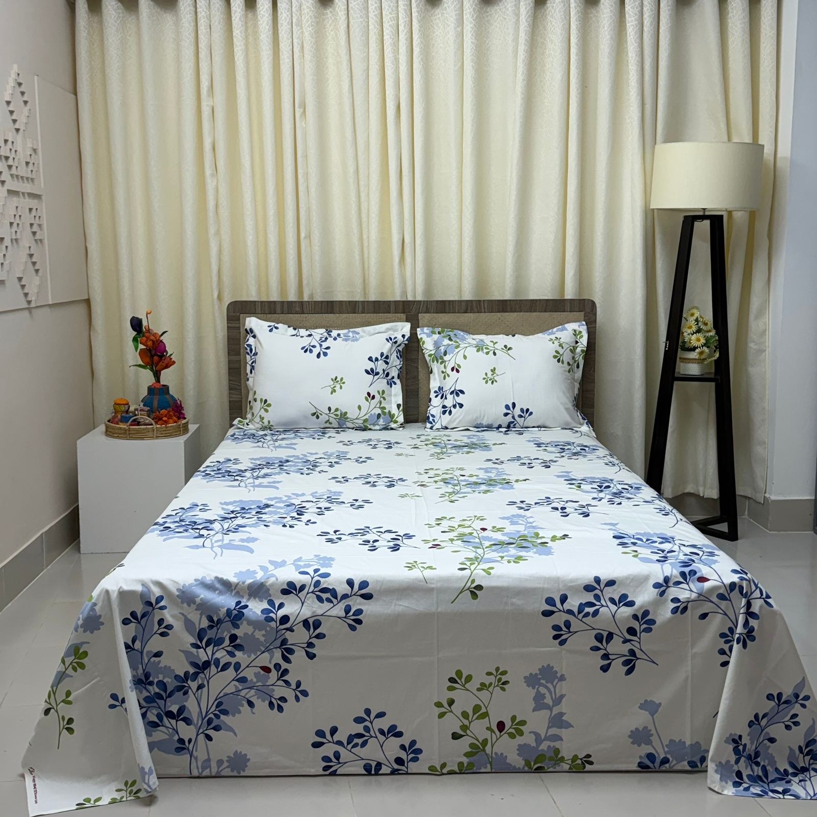 100% Cotton Luxury Twill Ortha Bedsheet – King Size – 3Pecs – White sheet
