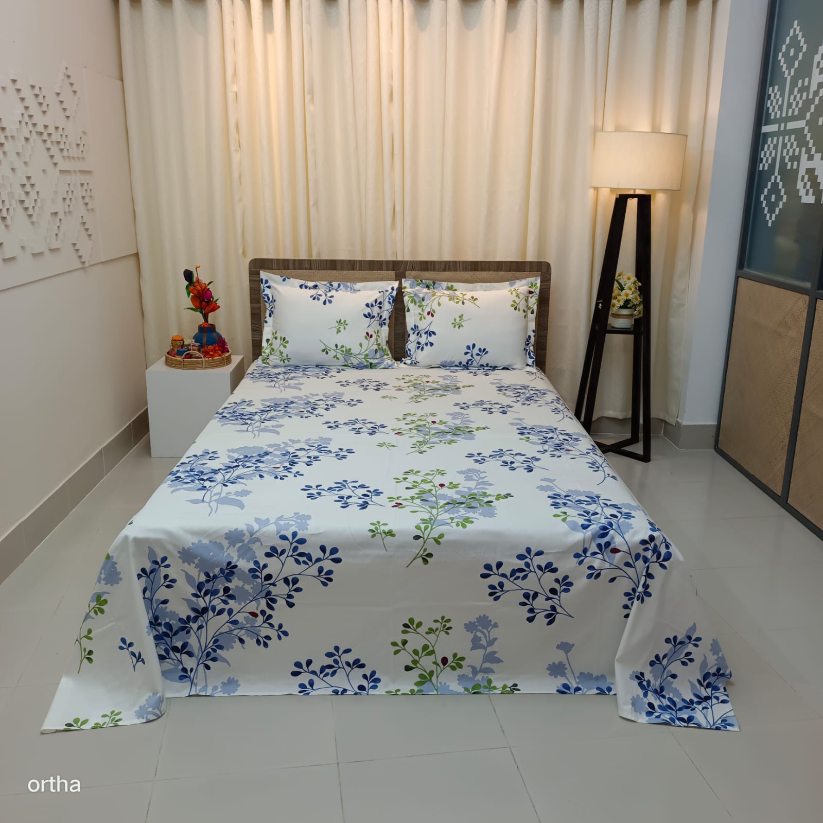 100% Cotton Luxury Twill Ortha Bedsheet – King Size – 3Pecs – White sheet