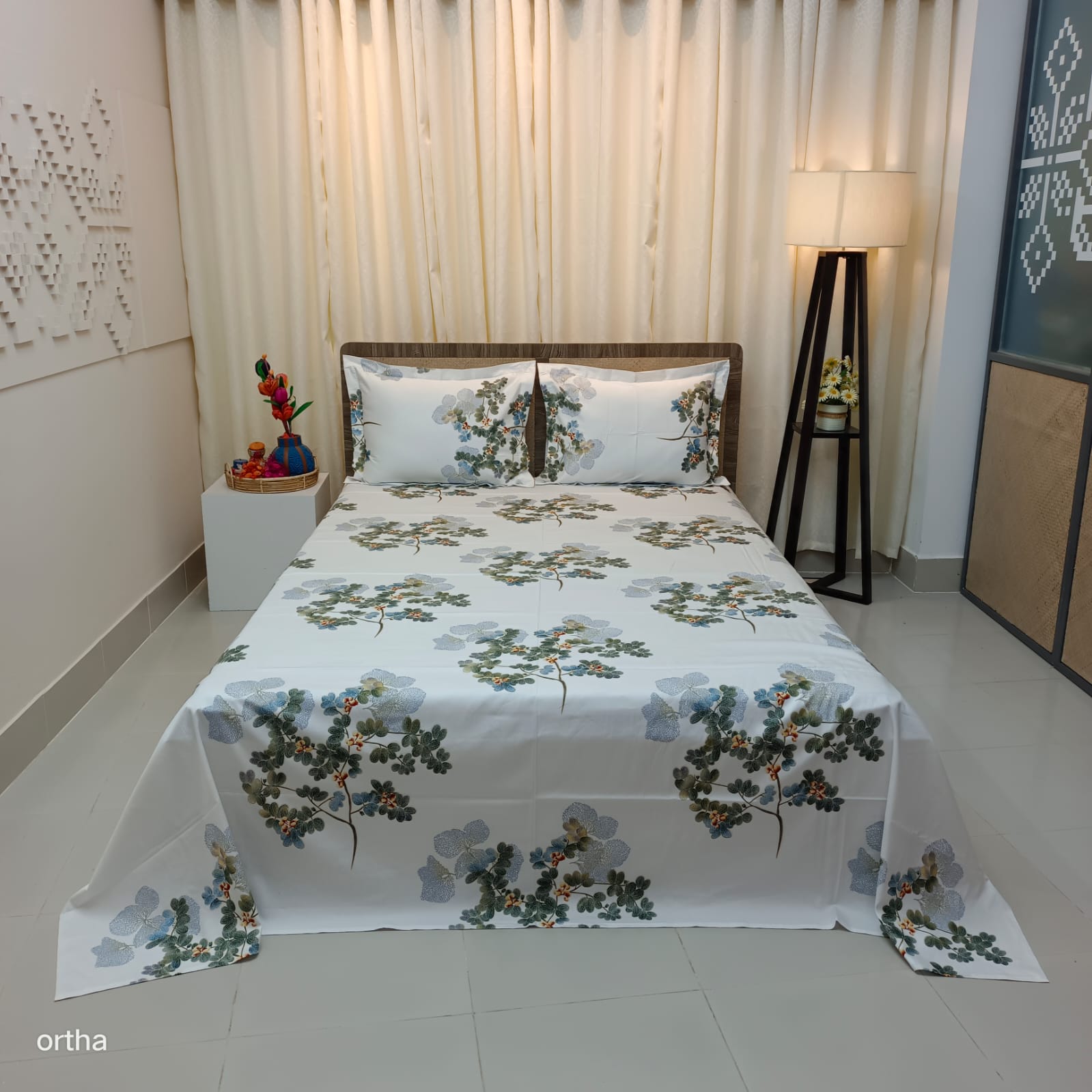 30/30 Count Luxury Exclusive Ortha Bedsheet – King Size – 3 Pecs Set
