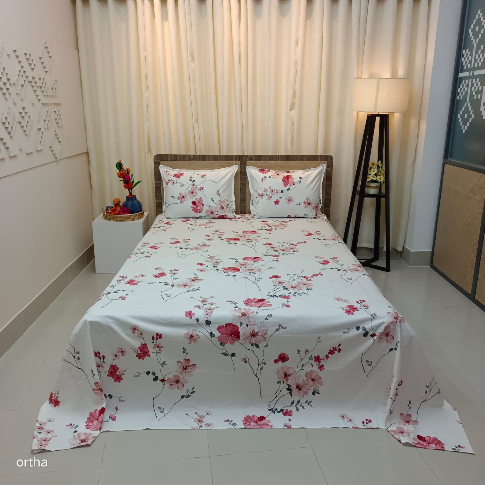 OLS Premium Satin Twill Cotton Bedsheet - Nova
