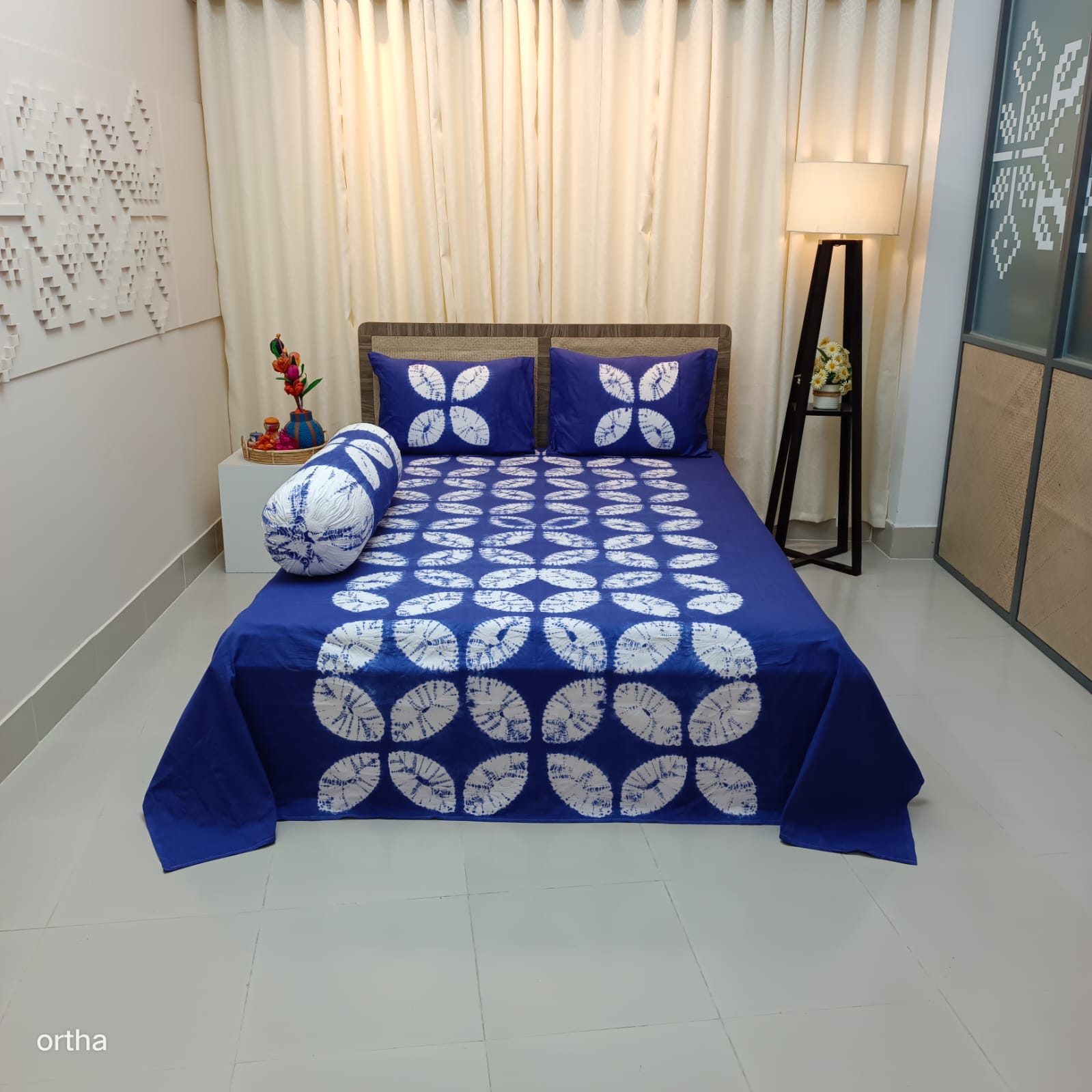 Tie-dye Luxury Twill Cotton Ortha Bedsheet - 4 Pecs Set