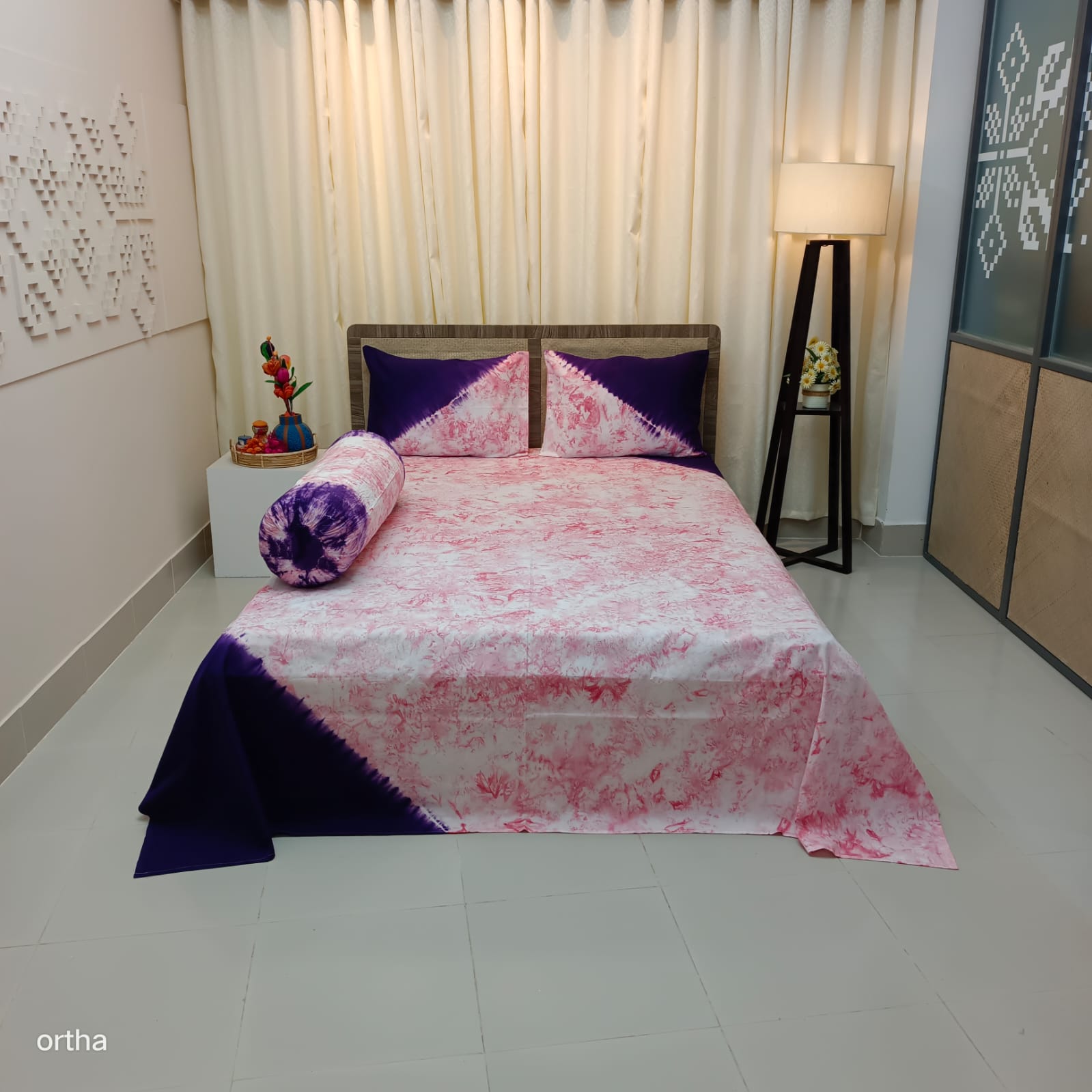 Tie-dye Luxury Twill Cotton Ortha Bedsheet - 4 Pecs Set