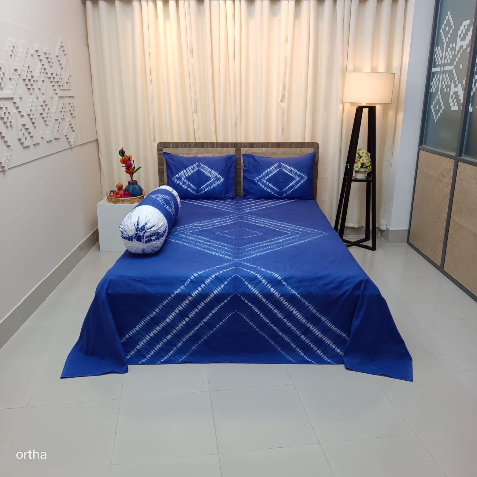 Tie-dye Luxury Twill Cotton Ortha Bedsheet - 4 Pecs Set