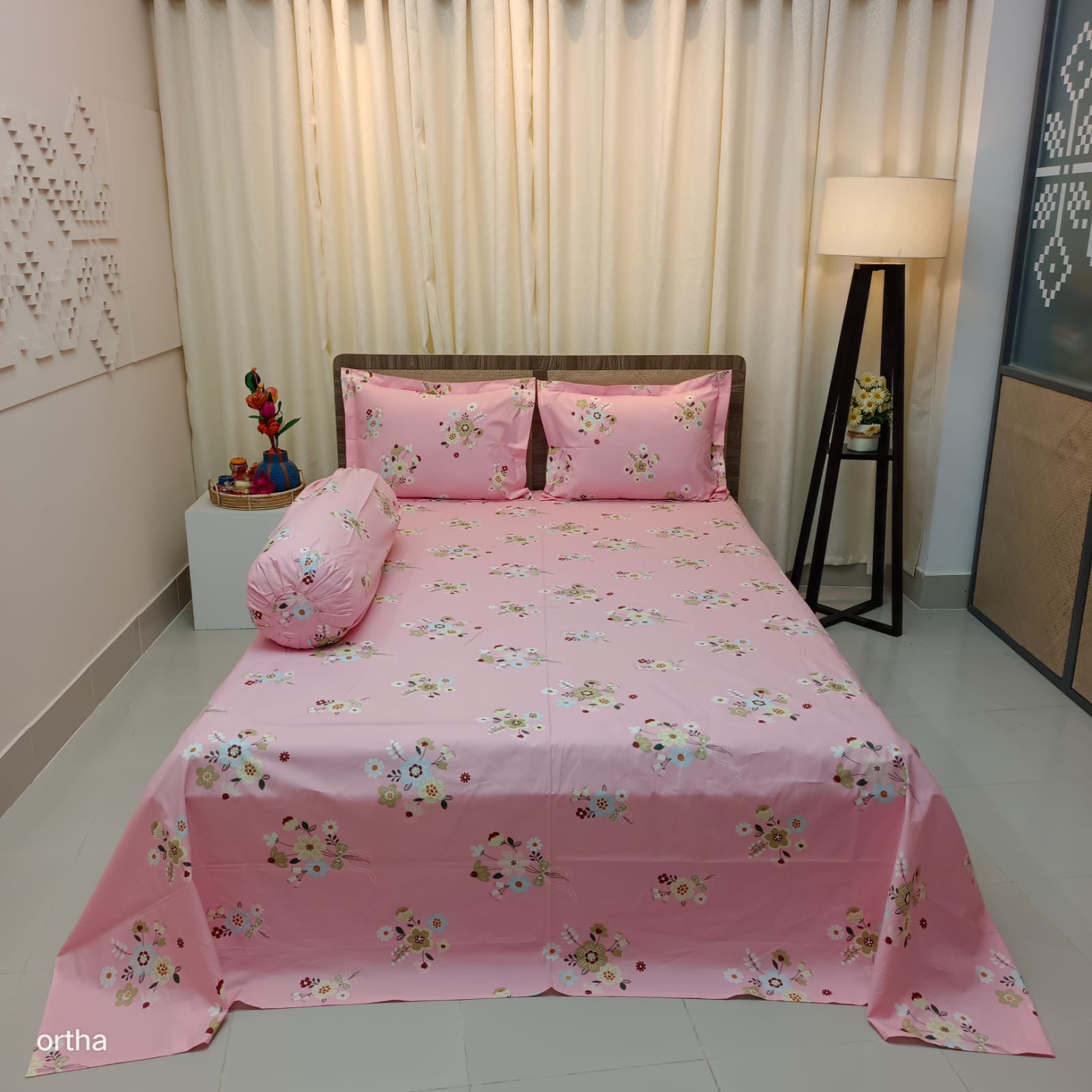 ORTHA EXCLUSIVE COTTON KING SIZE BEDSHEET – 4 PECS SET