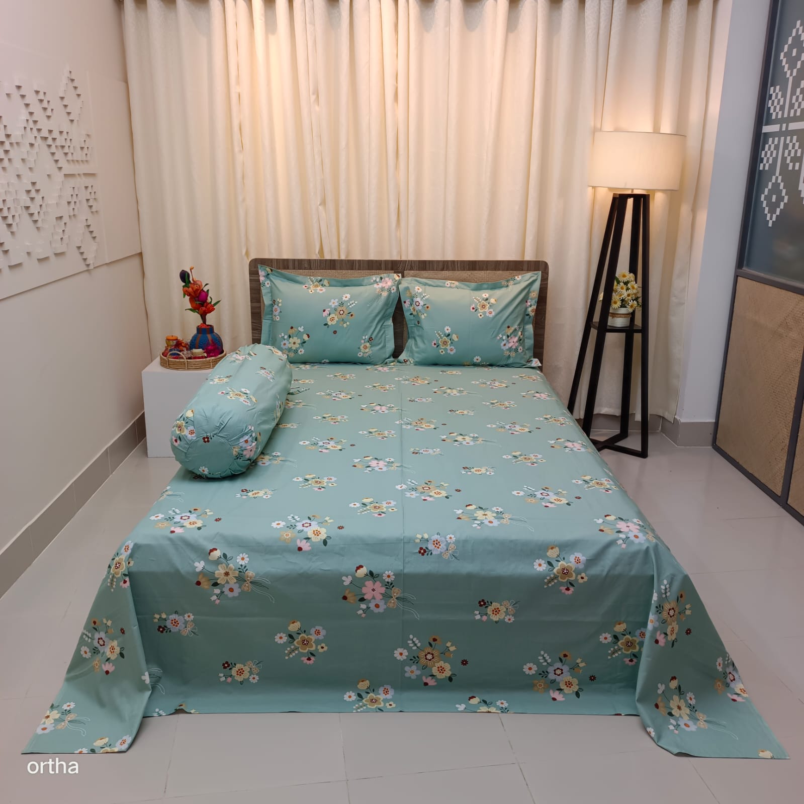ORTHA EXCLUSIVE COTTON KING SIZE BEDSHEET – 4 PECS SET