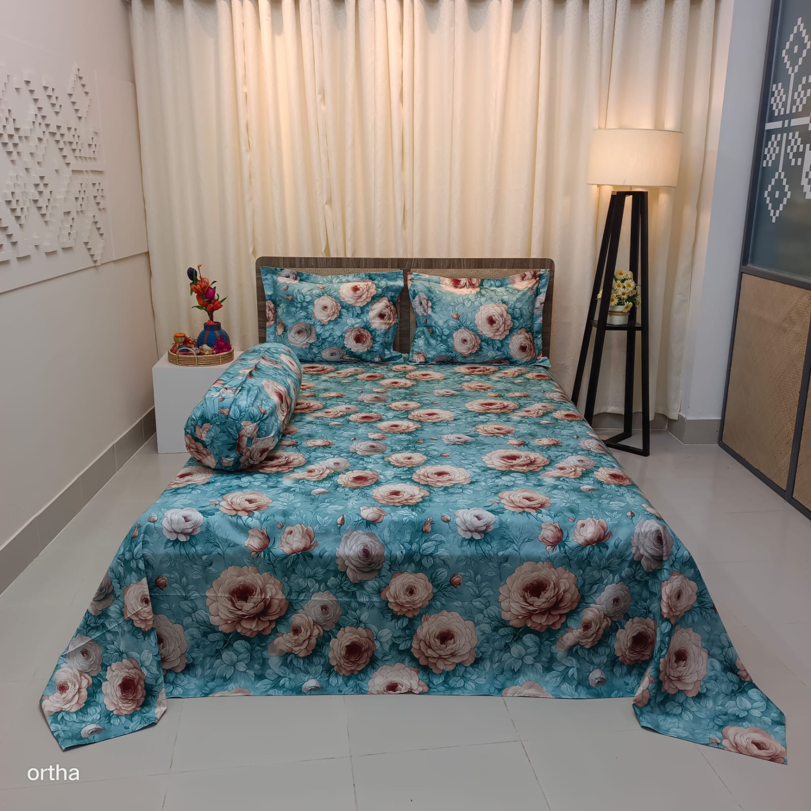 30/30 Count Premium Ortha Luxury Exclusive Bedsheet – King Size – 4 Pecs Set