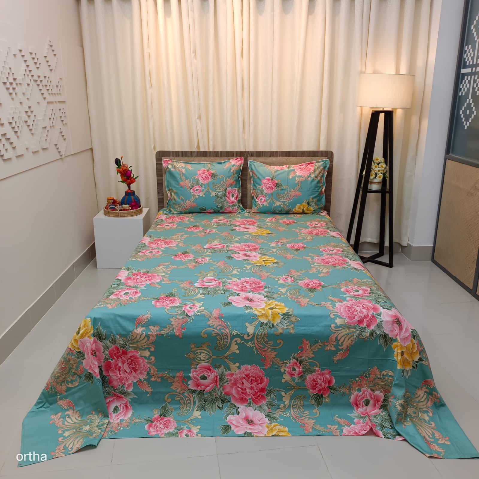 OLS Super King Size Premium Satin Twill Cotton Bedsheet