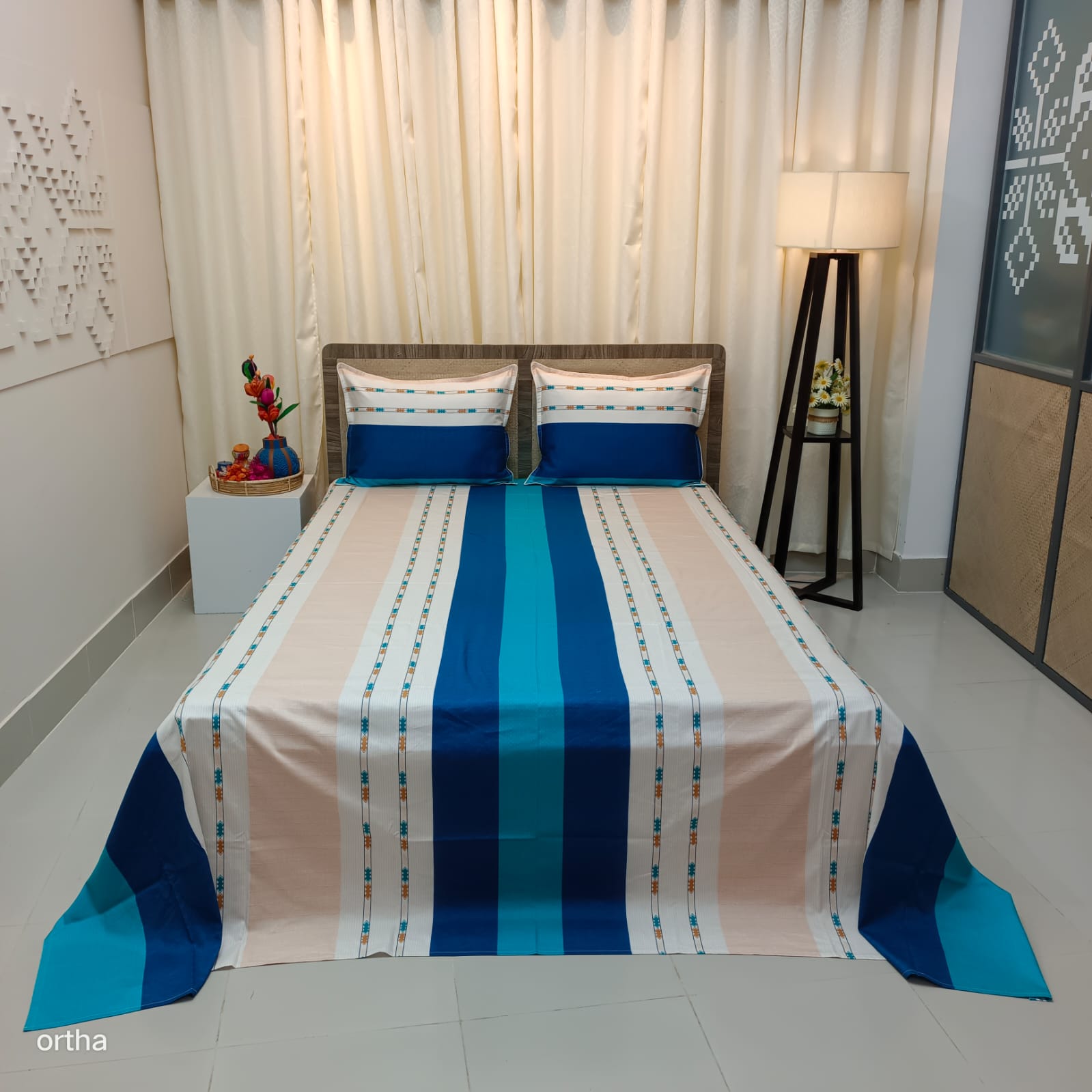 OLS Super King Size Premium Satin Twill Cotton Bedsheet