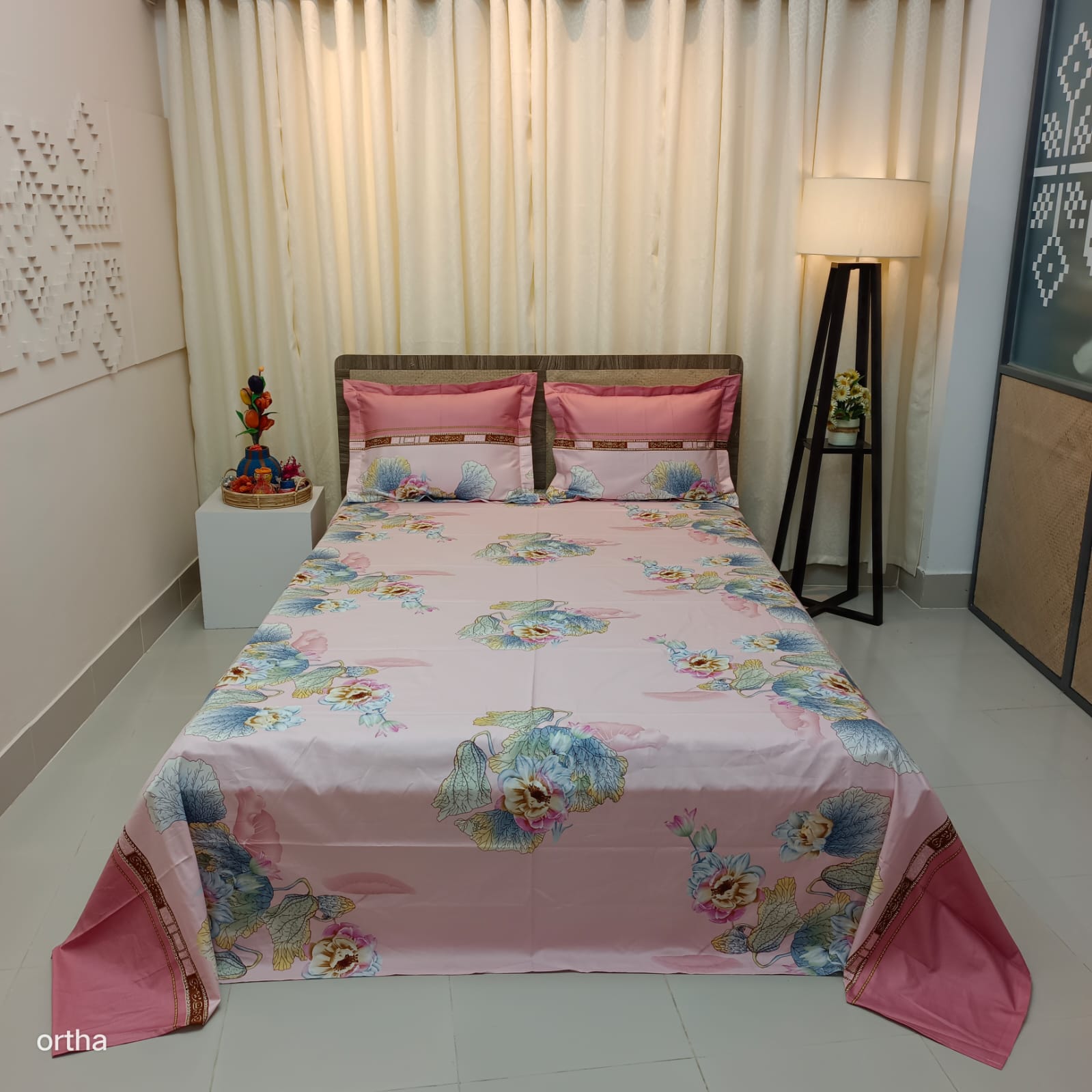 30/30 Count Premium Ortha Luxury Exclusive Bedsheet – King Size – 3 Pecs Set