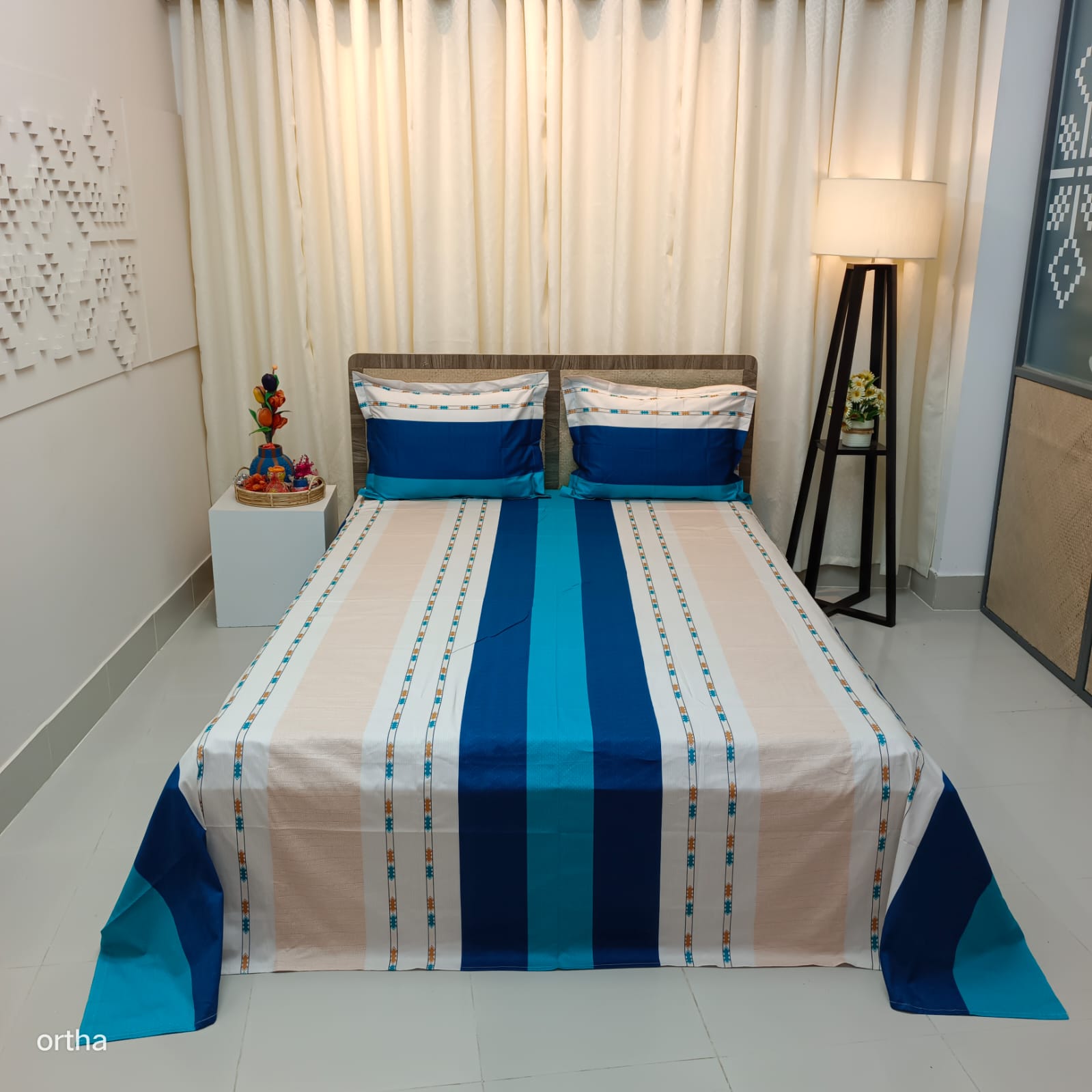 30/30 Count Premium Ortha Luxury Exclusive Bedsheet – King Size – 3 Pecs Set