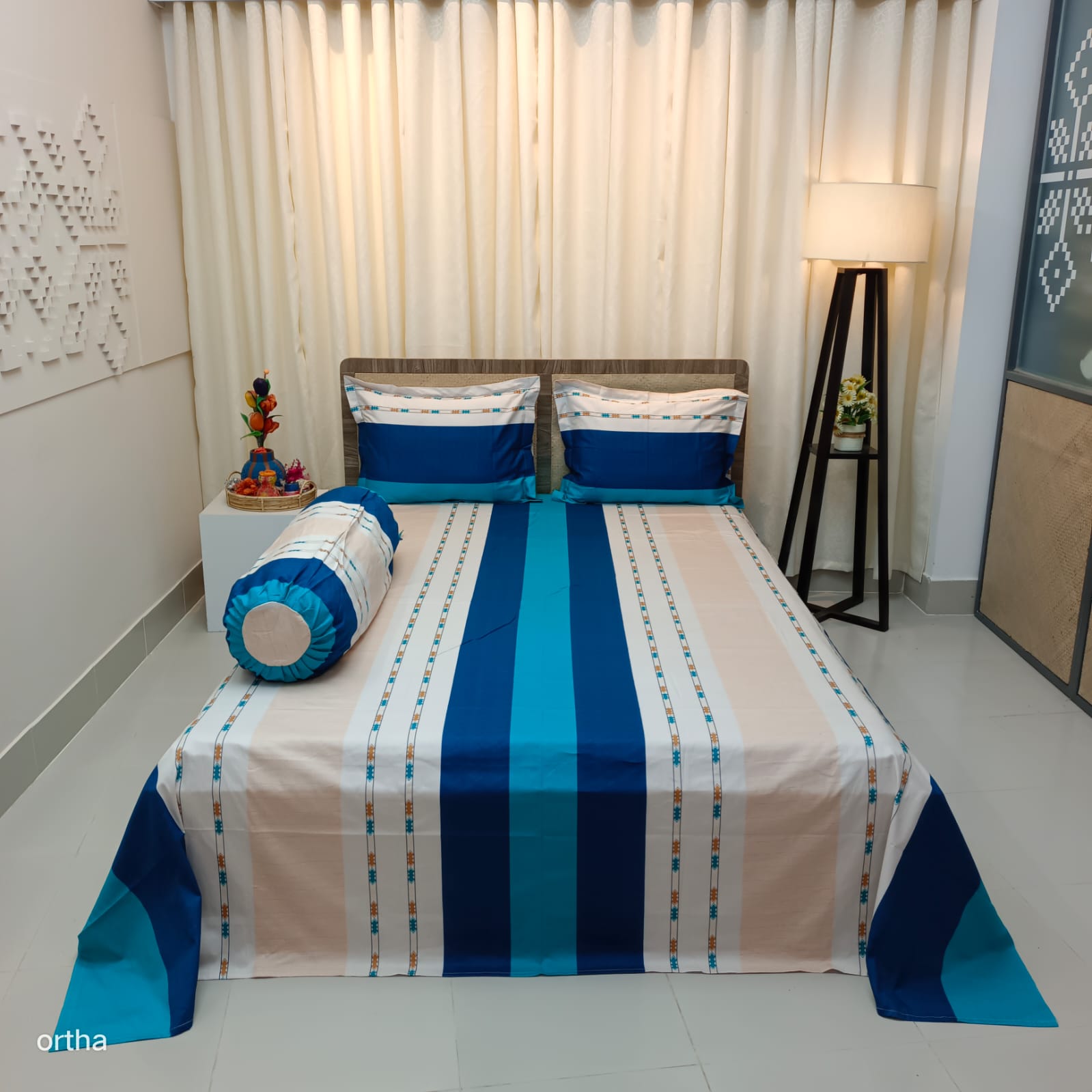30/30 Count Premium Ortha Luxury Exclusive Bedsheet – King Size – 4 Pecs Set