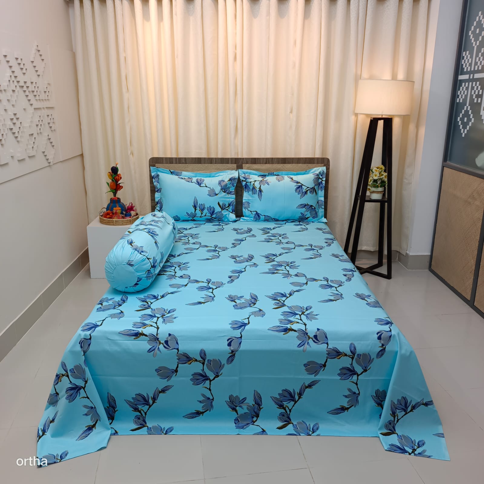 100% Cotton 4Pecs Luxury Twill Ortha Bedsheet – King Size