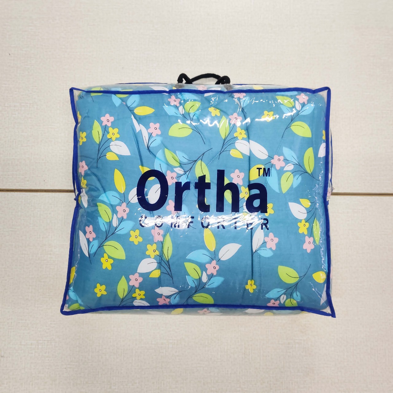 Finest Quality King Size Ortha Luxury Comforter (85 X 95 inch) - Feather Touch Padding - Blue Ash