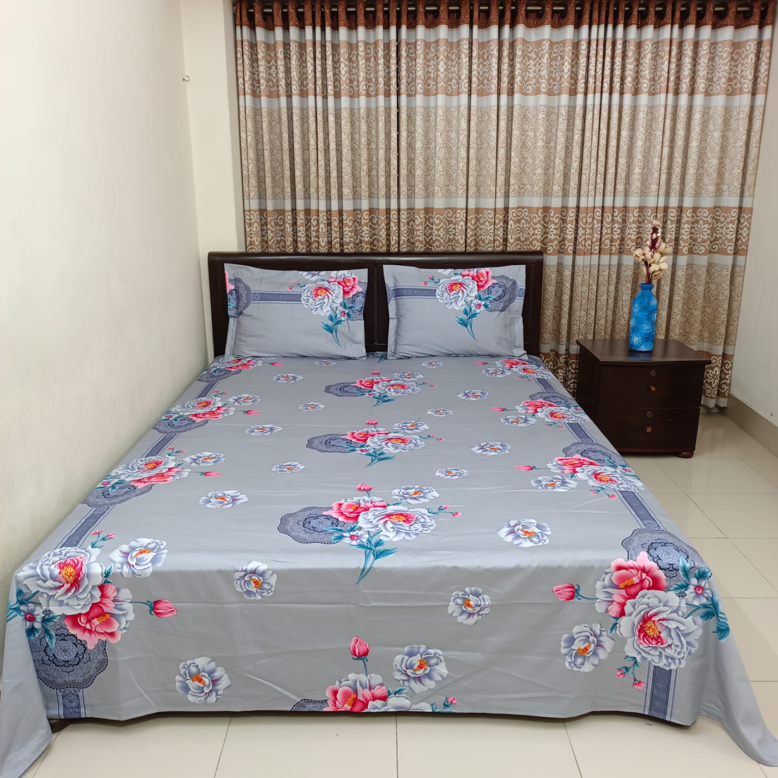 30/30 Count Luxury Exclusive Ortha Bedsheet – King Size – 3 Pecs Set