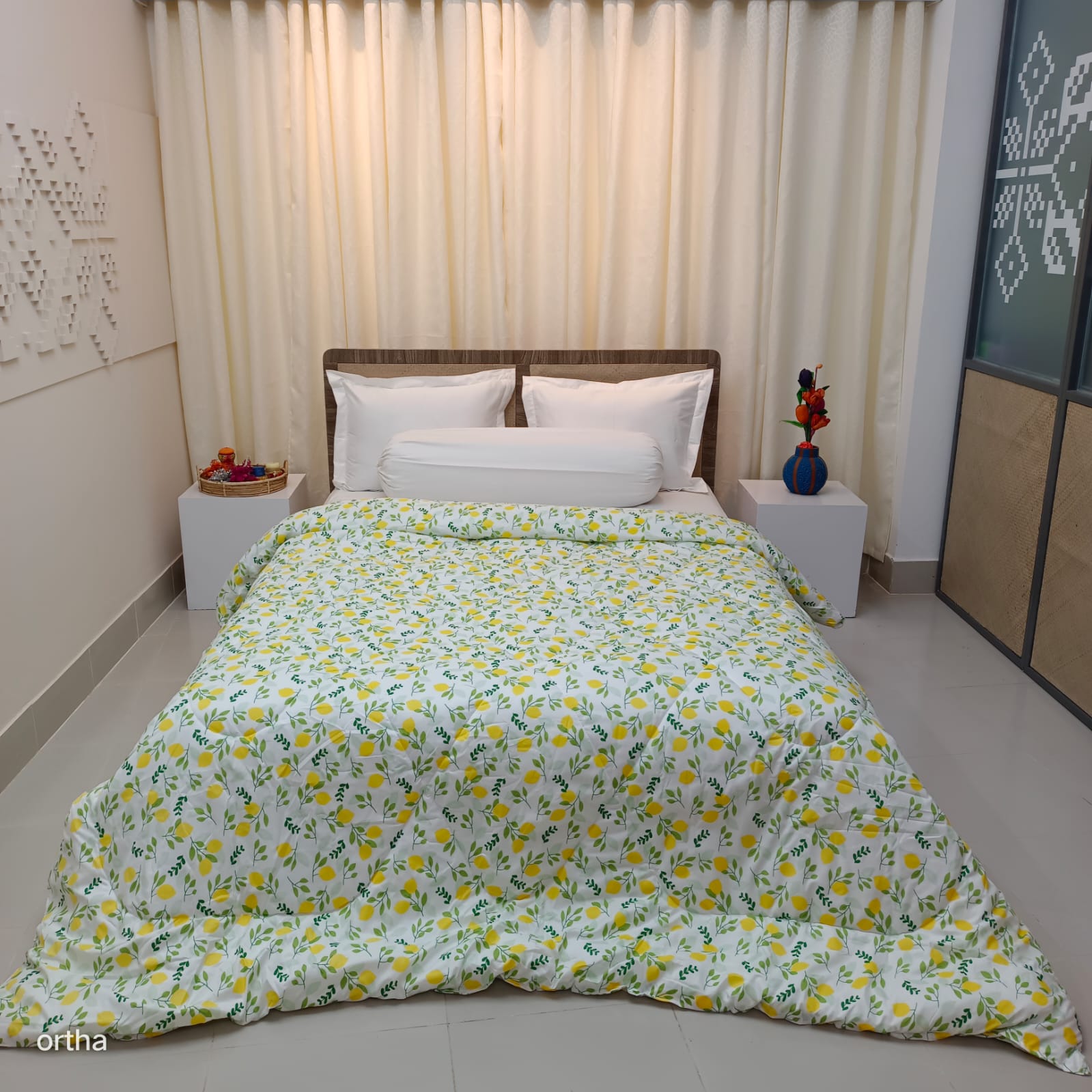 Export Quality King Size Ortha Exclusive Comforter (85 X 90 Inch) – Lime White