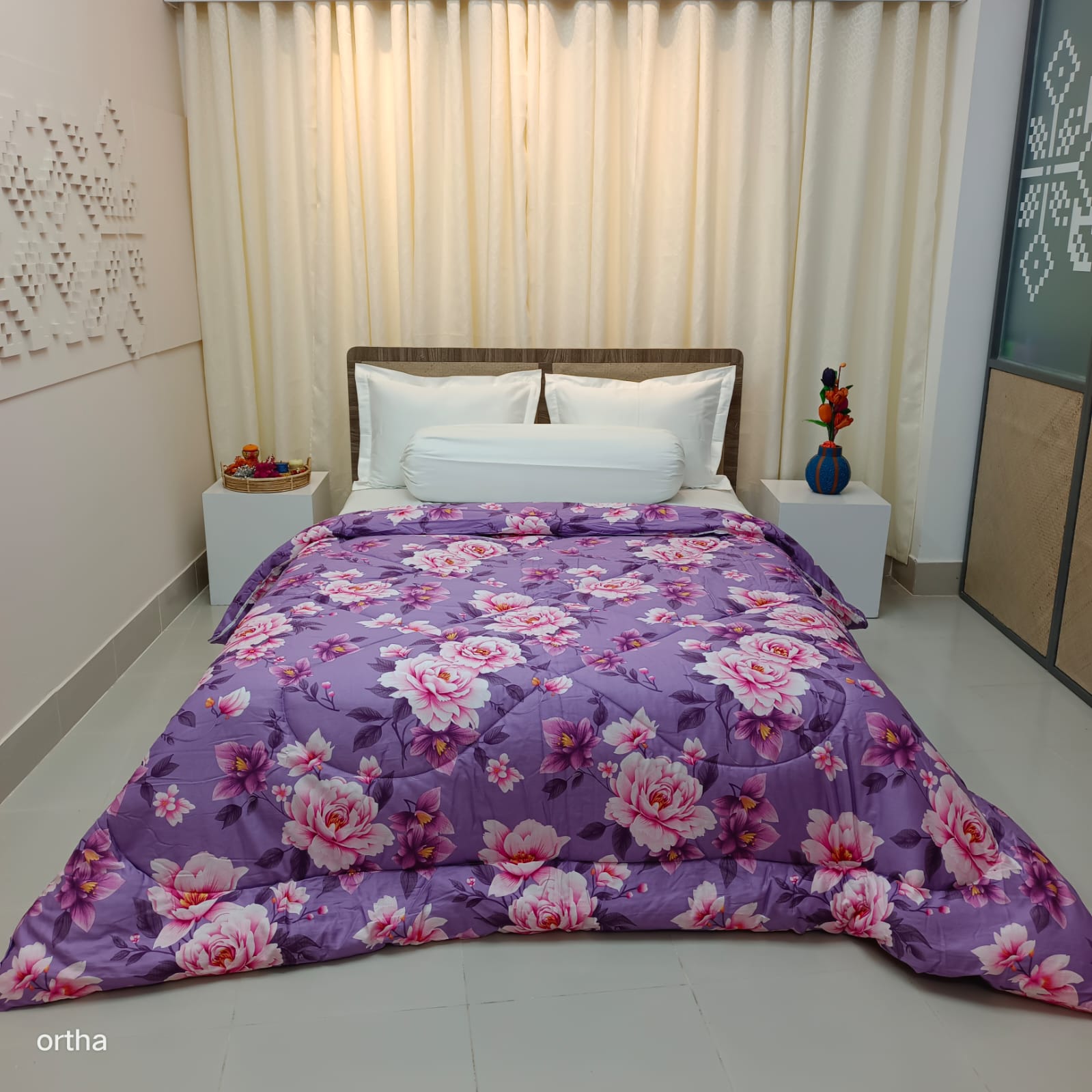 Finest Quality King Size Ortha Luxury Comforter (7 X 7.5 Feet) – Feather Touch Padding – Rose Lavender