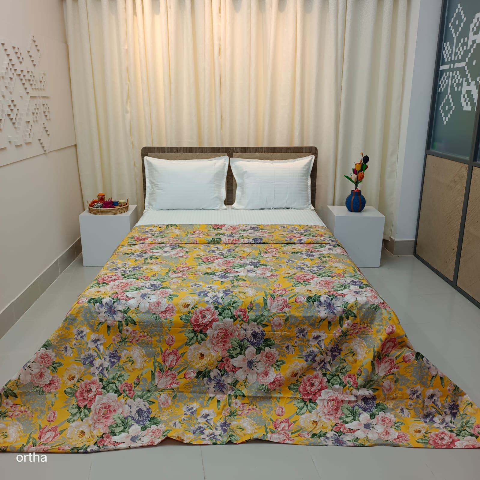 Finest Quality King Size Ortha Luxury Comforter Cover – Zipper System – 85*90 Inch – Happy Forest Mustered