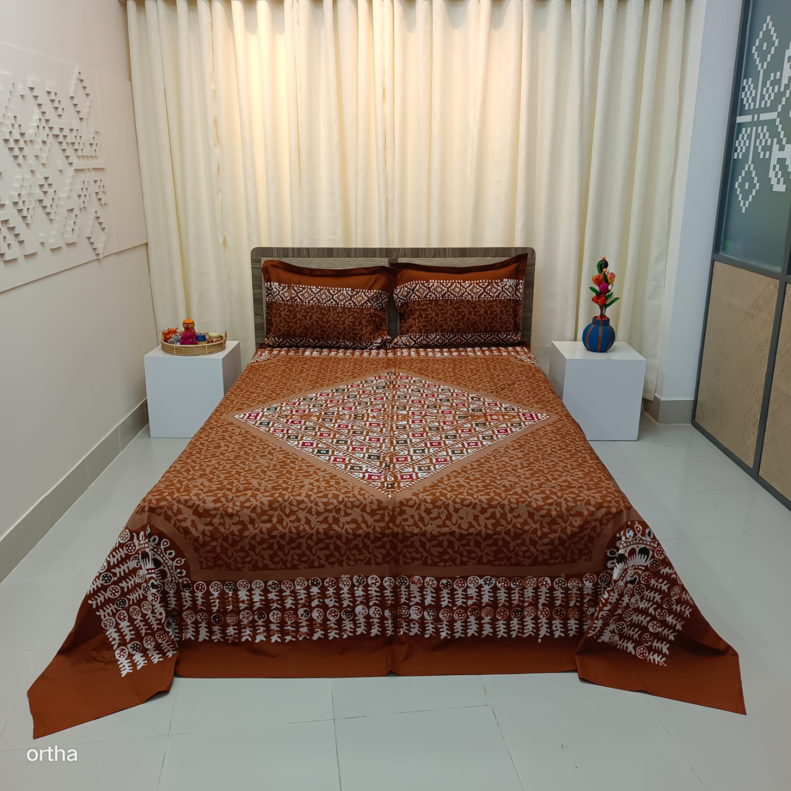 Ortha Designer Collection – 3 Pecs Set – Mom Batik – Brown