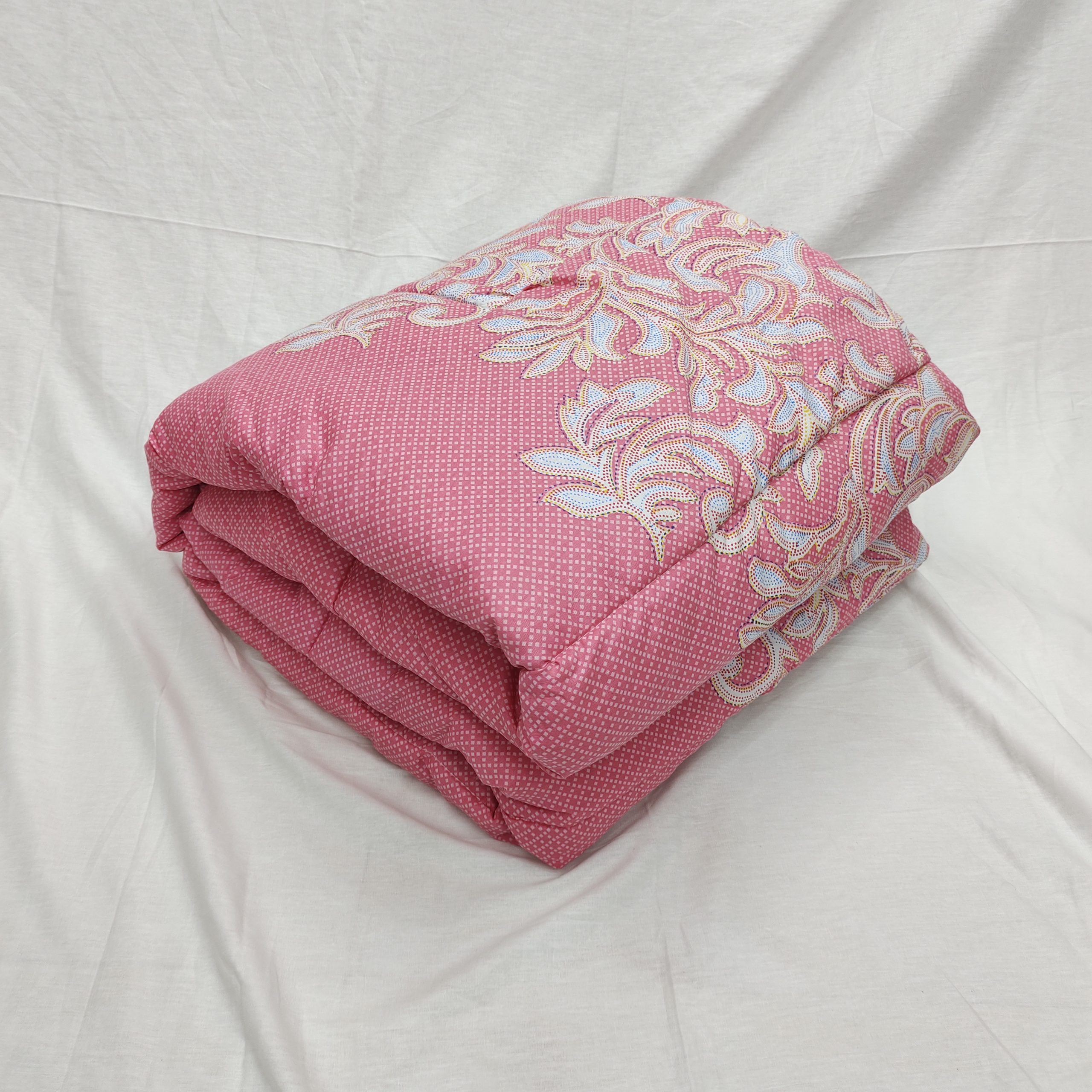 King Size Ortha Comforter (84 X 80 Inch) – Mixed Cotton – Diamond Pink – Shawl / Moshari Free