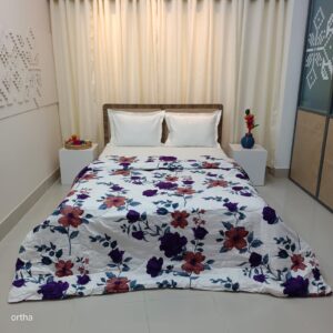 Finest Quality King Size Ortha Luxury Comforter (7 X 7.5 Feet) - Feather Touch Padding - Purple Rose