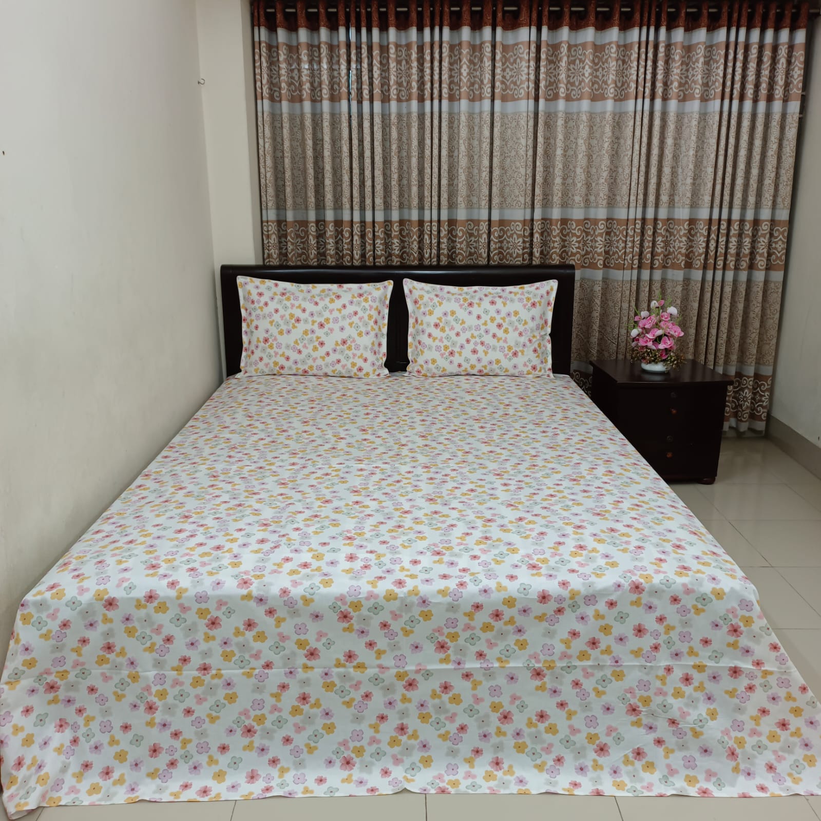 Super King Size Export Quality 100% Cotton Bed Sheet – Jhora Phul