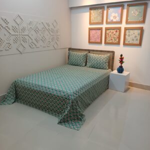 ORTHA EXPORT QUALITY PERCALE COTTON  KING SIZE DOUBLE BEDSHEET – 3 Pecs Set - Olive