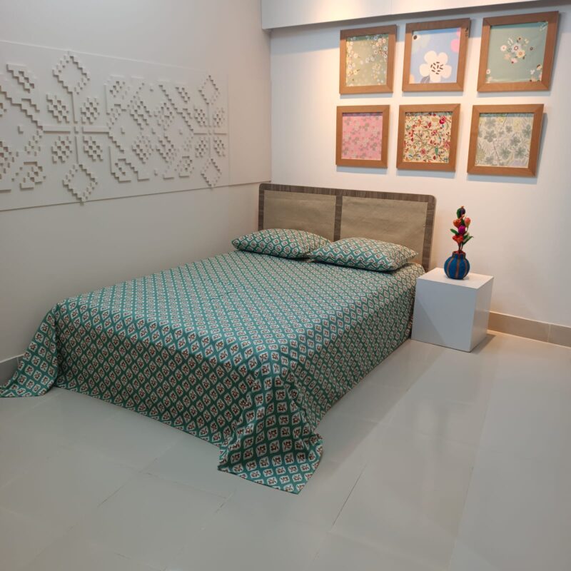 ORTHA EXPORT QUALITY PERCALE COTTON  KING SIZE DOUBLE BEDSHEET – 3 Pecs Set - Olive - Image 7