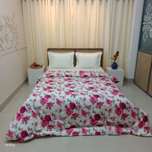 Finest Quality King Size Ortha Luxury Comforter (7 X 7.5 Feet) - Feather Touch Padding - Hit White