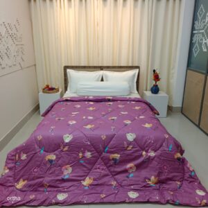 Finest Quality King Size Ortha Luxury Comforter (7 X 7.5 Feet) - Feather Touch Padding - Hit Purple