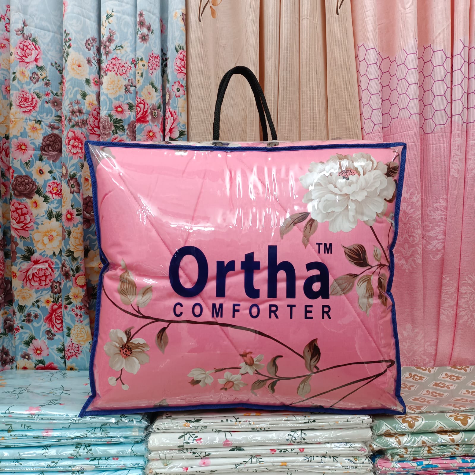 5 Pecs Ortha Luxury Couple Comforter Set (Lota Pink)