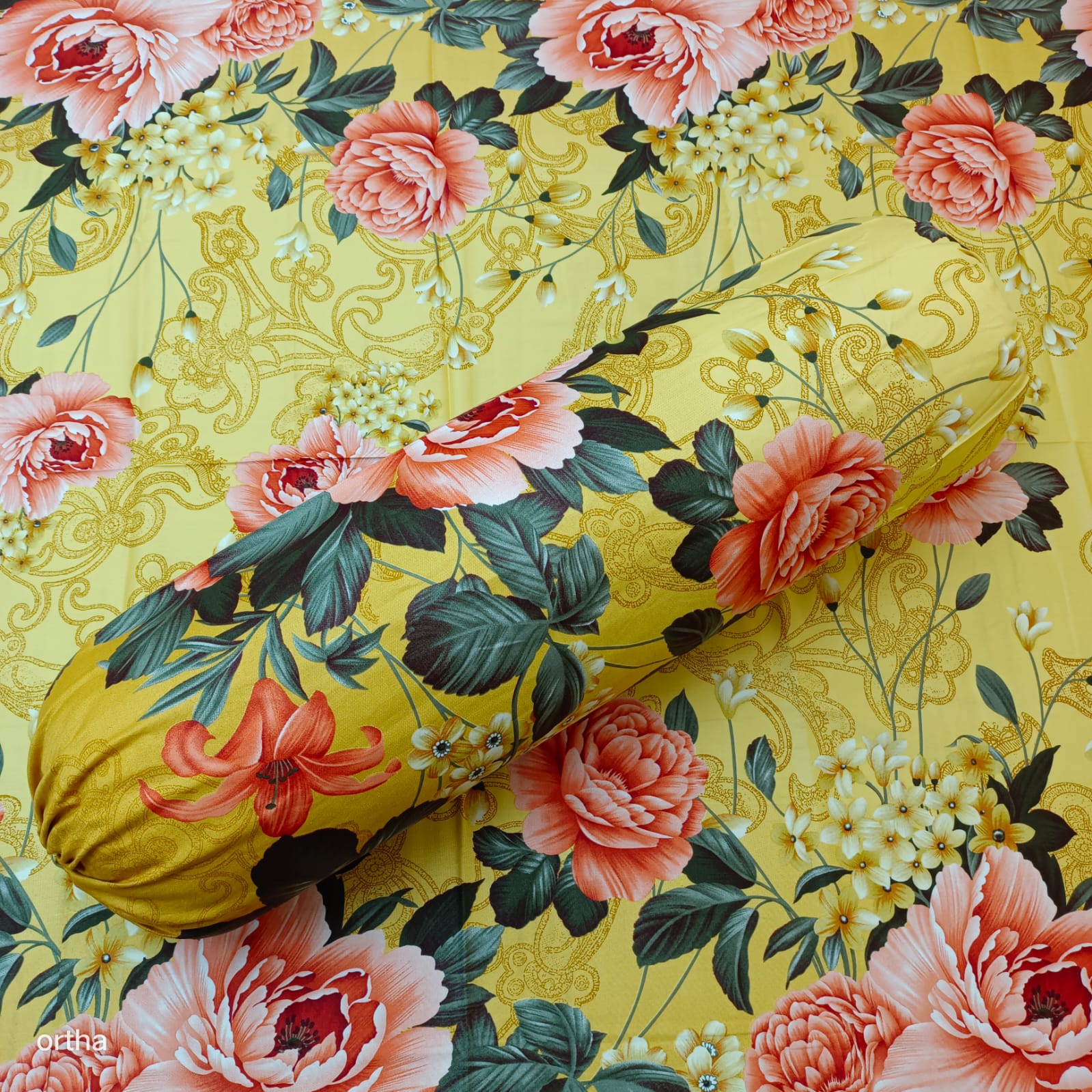 5 Pecs King Size Ortha Luxury Couple Comforter Set (Golden Forest) - Image 4