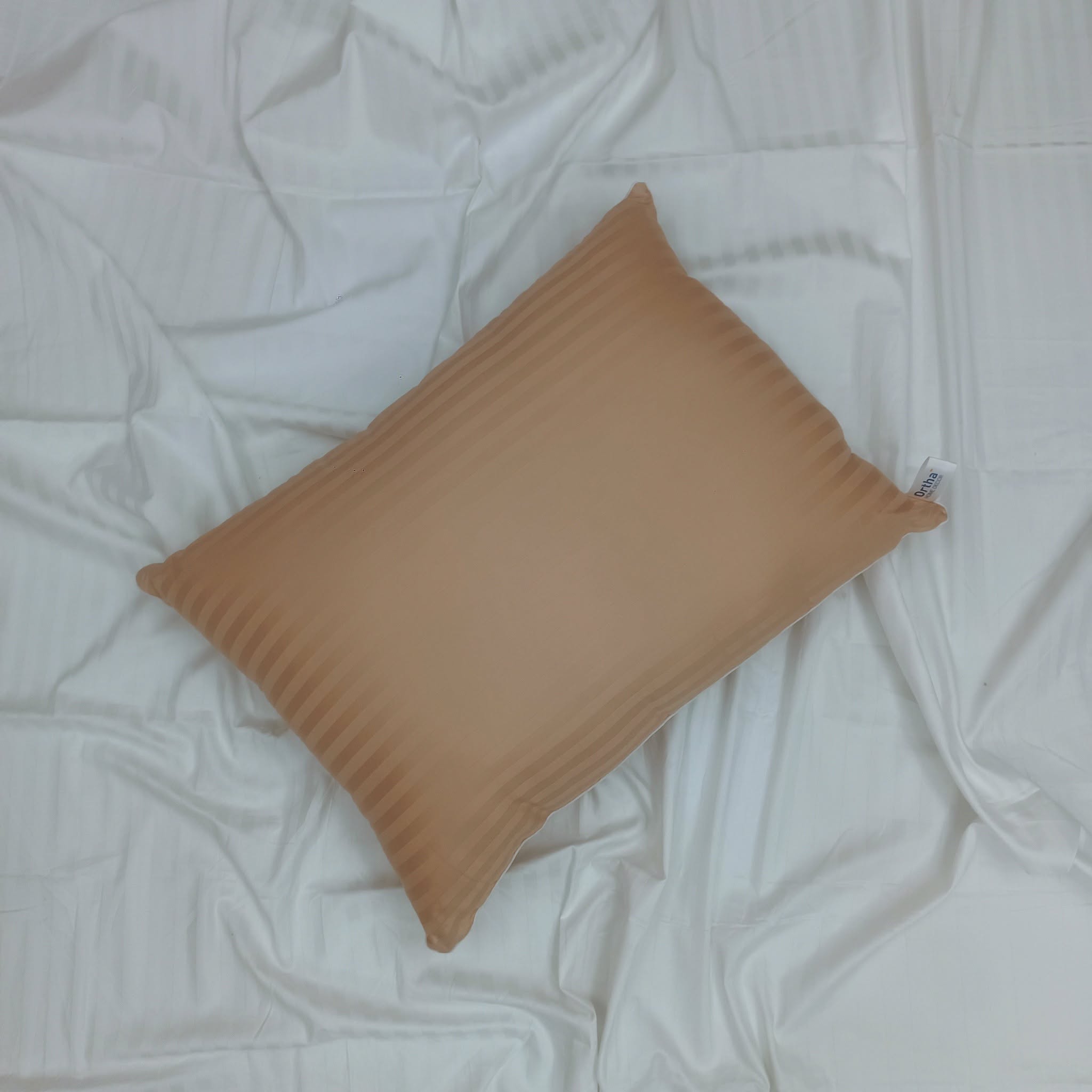 100% Cotton Single Piping Chain System Shimul Tula Pillow (18/24 Inch) – Peach – 1 Pecs