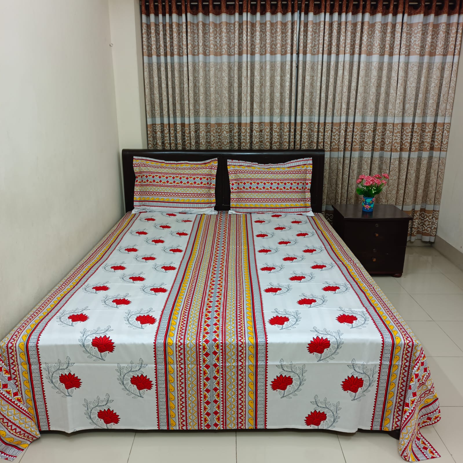 30/30 Count Luxury Exclusive Ortha Bedsheet – King Size – 3 Pecs Set