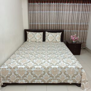 ORTHA EXPORT COTTON KING SIZE DOUBLE BEDSHEET – 3 PECS SET - GOLDEN KOLKA
