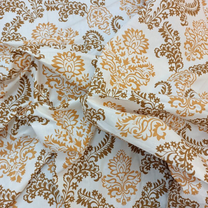 ORTHA EXPORT QUALITY PERCALE COTTON KING SIZE DOUBLE BEDSHEET – 3 PECS SET - GOLDEN KOLKA - Image 4