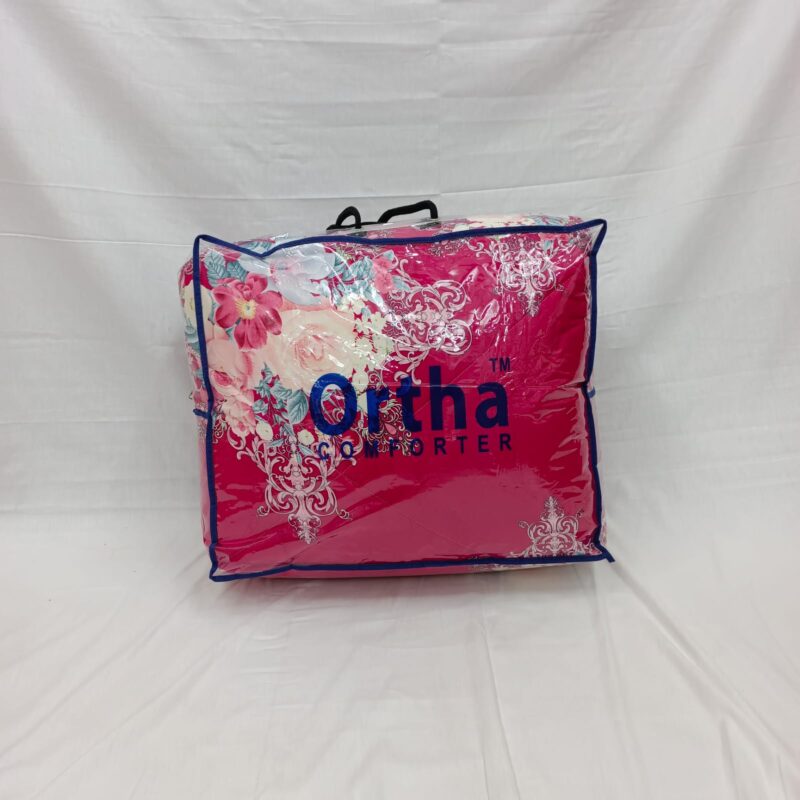 Finest Quality Super King Size Ortha Luxury Comforter (85 X 95 Inch) - Flora Megenta - Image 2