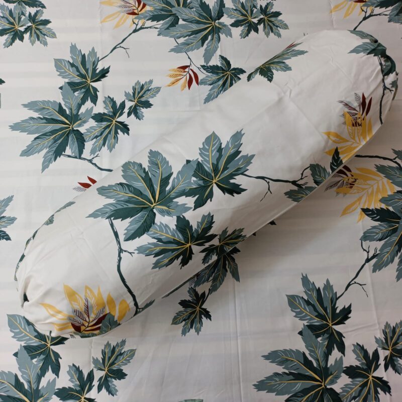 30/30 Count Luxury Exclusive Ortha Bedsheet – King Size – 3 Pecs Set – White Leaf - Image 3