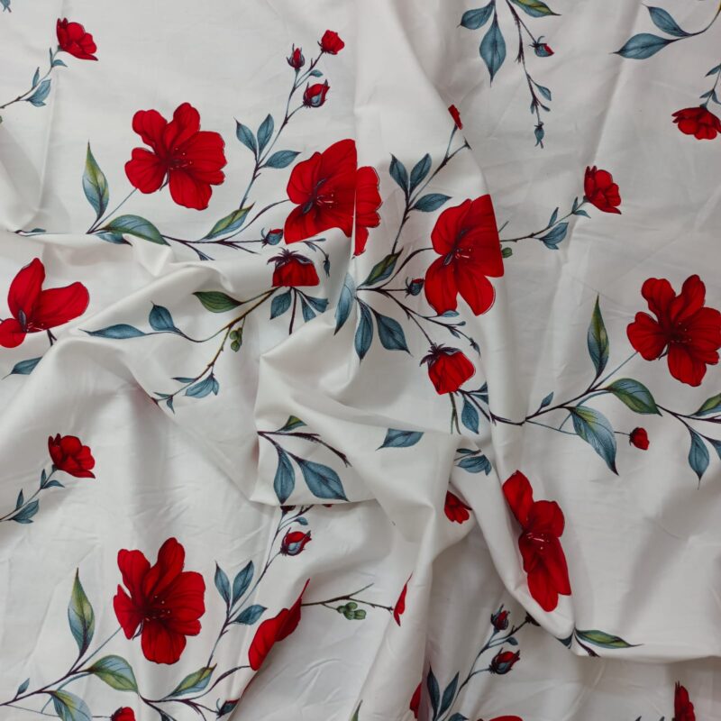 Luxury Twill Cotton Ortha Bedsheet – King Size – 3Pecs – Red Spalsh - Image 7
