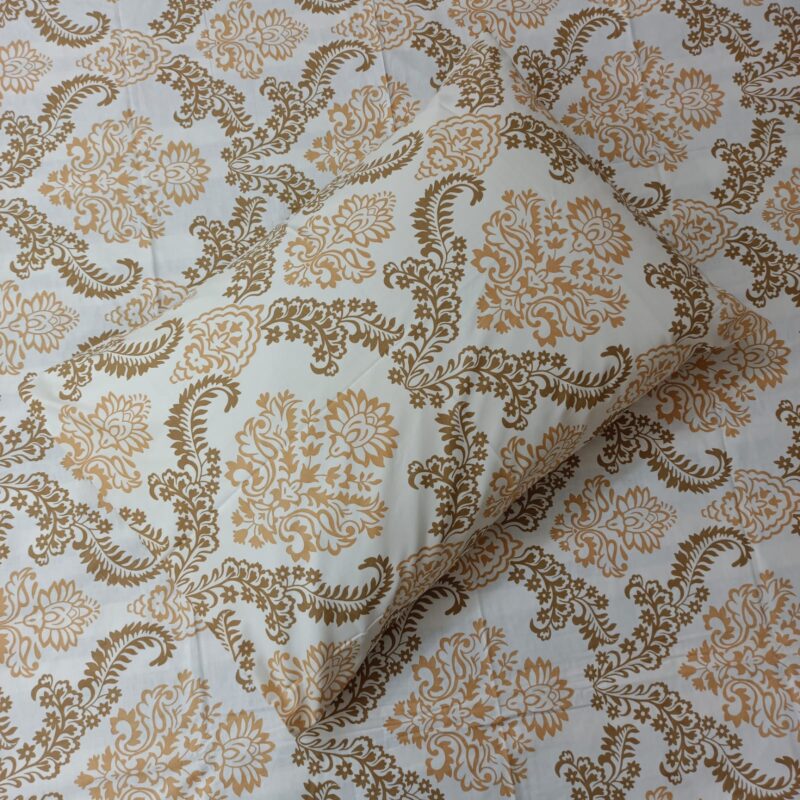 ORTHA EXPORT COTTON KING SIZE DOUBLE BEDSHEET – 3 PECS SET - GOLDEN KOLKA - Image 2