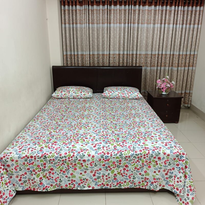 ORTHA EXPORT COTTON KING SIZE DOUBLE BEDSHEET – 3 PECS SET - CHERRY PLUM - Image 6