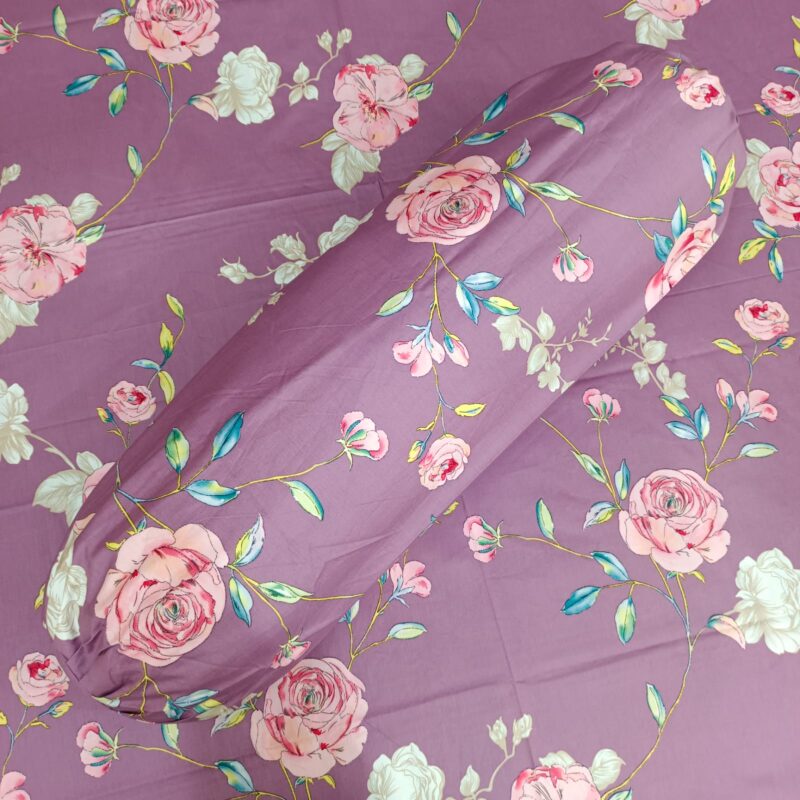 30/30 Count Luxury Exclusive Ortha Bedsheet – King Size – 3 Pecs Set - Purple Snow Rose - Image 3