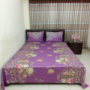 Luxury Twill Cotton Ortha Bedsheet – King Size – 3Pecs – Rose Purple
