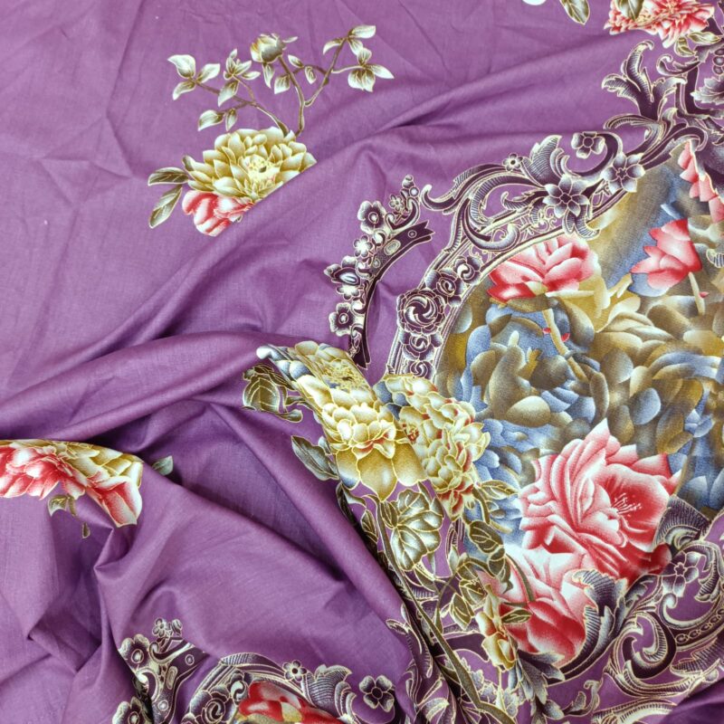 Luxury Twill Cotton Ortha Bedsheet – King Size – 3Pecs – Rose Purple - Image 7