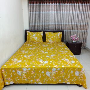 Luxury Twill Cotton Ortha Bedsheet – King Size – 3Pecs – King Mustered