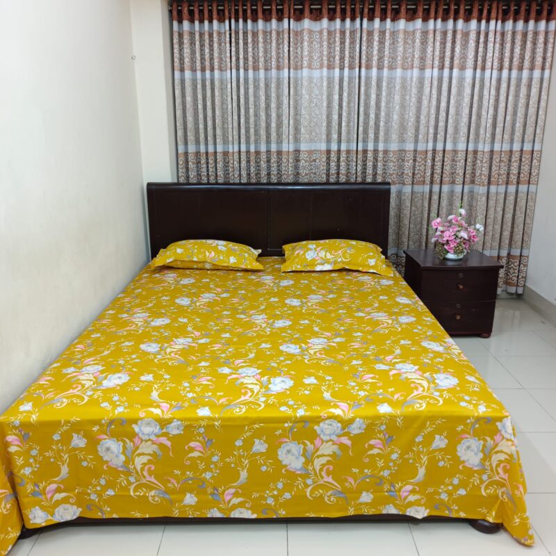 Luxury Twill Cotton Ortha Bedsheet – King Size – 3Pecs – King Mustered - Image 5