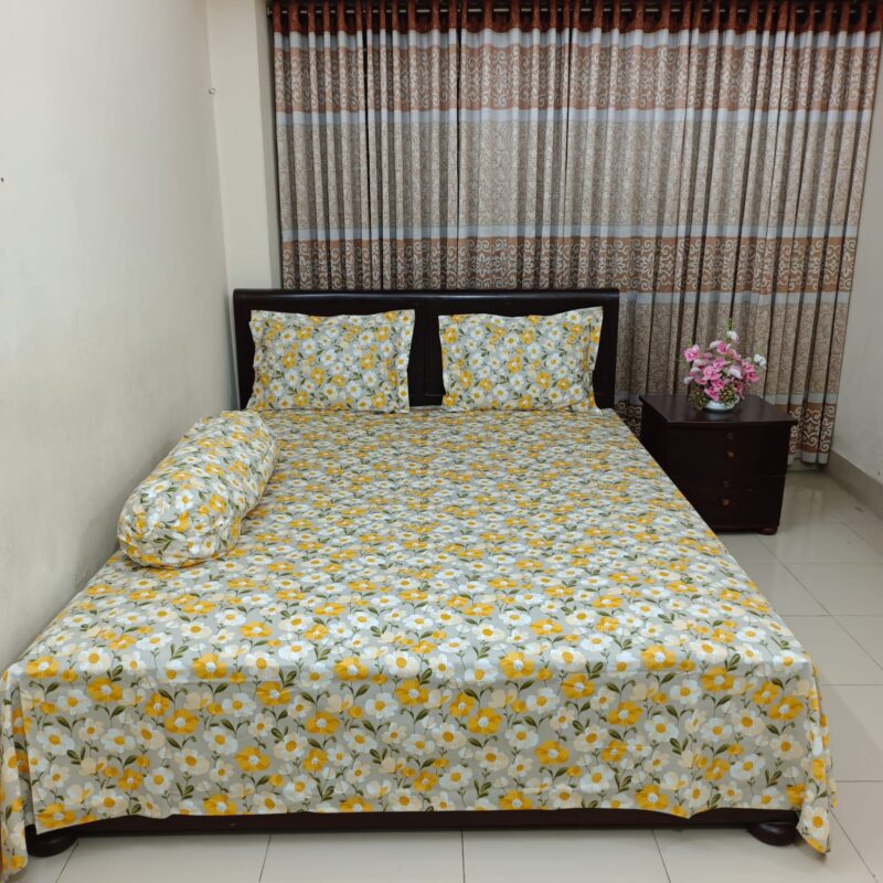 Luxury Twill Cotton Ortha Bedsheet – King Size – 3Pecs – Cosmos - Image 5