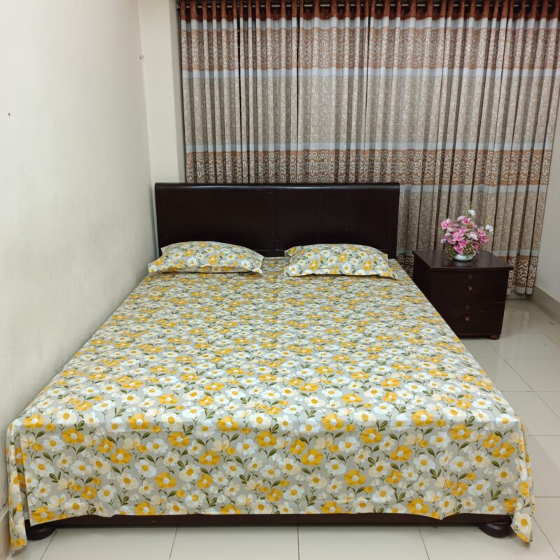 Luxury Twill Cotton Ortha Bedsheet – King Size – 3Pecs – Cosmos - Image 6